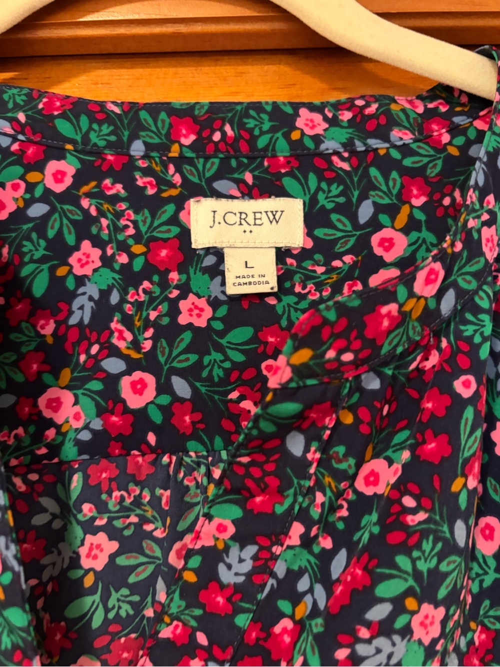 J. Crew Floral V-Neck Long-Sleeve Blouse - Picture 4 of 5